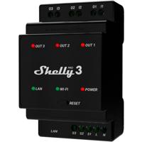 Shelly pro 3 relais (zwart, 3-kanaals, wifi, lan, bluetooth)