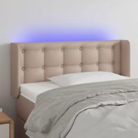 Hoofdbord LED 83x16x78/88 cm kunstleer cappuccinokleurig