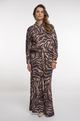 Rino & Pelle Regular Length Wide Leg Pants Darjaregular.7002621 Broek 11035 Brown Zebra