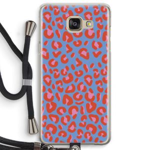 Leopard blue: Samsung Galaxy A5 (2016) Transparant Hoesje met koord