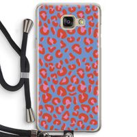 Leopard blue: Samsung Galaxy A5 (2016) Transparant Hoesje met koord