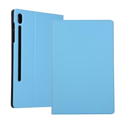 Voltage elastische textuur horizontale Flip lederen case voor Galaxy tab S6 T860 met houder (hemelsblauw)