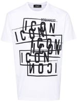 DSQUARED2 Icon Stamps cotton T-shirt - Blanc