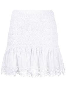 Charo Ruiz Ibiza minijupe Fleur en dentelle - Blanc