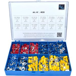 Vogt Verbindungstechnik 4035 Assortiment ringkabelschoenen 0.50 mm² - 6 mm² Rood, Blauw, Geel 505 stuk(s)