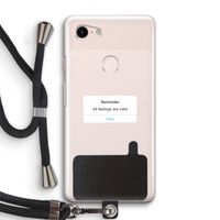 Reminder: Pixel 3 Transparant Hoesje met koord