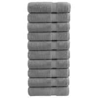 VidaXL Badhanddoeken solund 10 st 600 g/m² 100x150 cm grijs