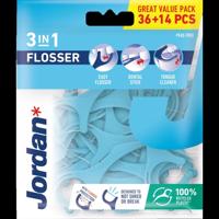 Jordan Flosser 3-in-1 36stuks+14 stuks gratis 50 Stuks