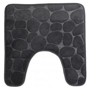 Urban Living Badkamerkleedje/wc badmat tapijt - memory foam - antraciet - 49 x 49 cm