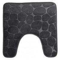 Urban Living Badkamerkleedje/wc badmat tapijt - memory foam - antraciet - 49 x 49 cm - thumbnail