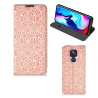 Motorola Moto G9 Play | Hoesje met Magneet | Pattern Orange Motorola Moto G9 Play | Hoesje met Magneet | Pattern Orange