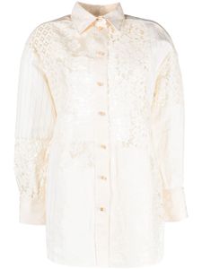 ZIMMERMANN chemise Luminosity à empiècements en dentelle - Tons neutres