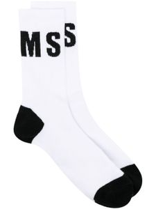 MSGM chaussettes 3/4 en maille intarsia - Blanc