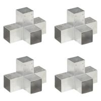 Paalverbindingen 4 st X-vorm 91x91 mm gegalvaniseerd metaal