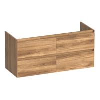 Brauer Inspire - Onderkast - 120 cm - met 4 Softclose Lades Greeploos en 2 Sifon Uitsparingen - Honey