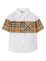 Burberry Kids chemise à empiècements Vintage Check - Blanc