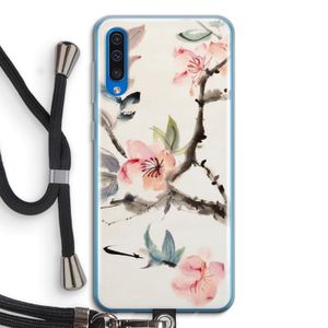 Japanse bloemen: Samsung Galaxy A50 Transparant Hoesje met koord