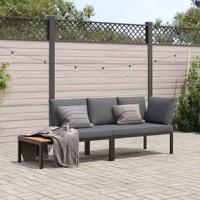 2-delige Loungeset met kussens aluminium zwart