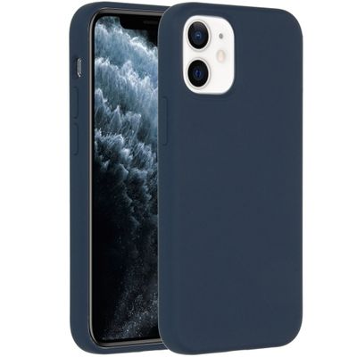AccezzLiquid Silicone Backcover iPhone 12 Mini Telefoonhoesje Blauw