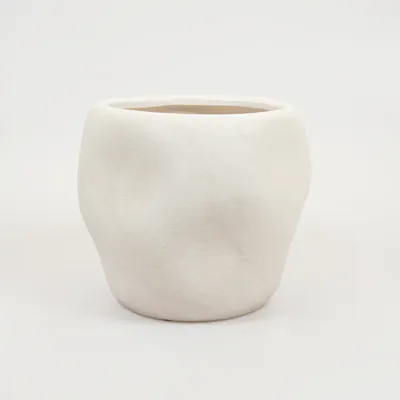 Lisboa organische bloempot voor binnen 30X30X26CM wit