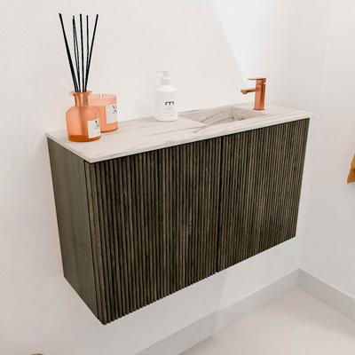 Toiletmeubel Mondiaz Joya Dlux | 70 cm | Meubelkleur Shadow | Faye wastafel Nata Wasbak Rechts | 1 kraangat