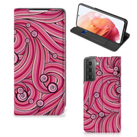 Samsung Galaxy S21 Bookcase Swirl Pink - thumbnail