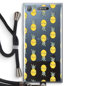 Ananas: Sony Xperia XZ1 Transparant Hoesje met koord