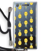 Ananas: Sony Xperia XZ1 Transparant Hoesje met koord Ananas: Sony Xperia XZ1 Transparant Hoesje met koord