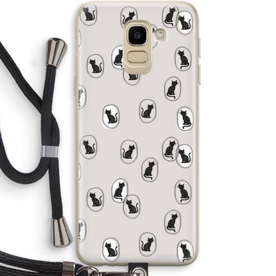 Miauw: Samsung Galaxy J6 (2018) Transparant Hoesje met koord