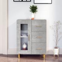 Dressoir 69,5x34x90 cm bewerkt hout betongrijs - thumbnail