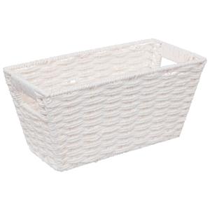 5Five Rieten opbergmand - gevlochten rechthoek - wit - 31 x 15 x 15 cm