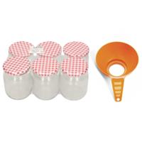 Confituurtrechter met weckpotten set - 6x potje - 540 ml - schroefdeksel