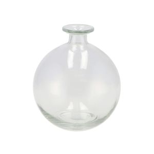 DK Design Bloemenvaas rond model - helder gekleurd glas - transparant - D13 x H15 cm   -