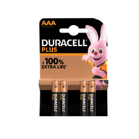 Duracell Plus alkaline batterij aaa per 4 stuks oranje/zwart