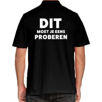 Dit moet je eens proberen beurs/evenementen polo shirt zwart voo