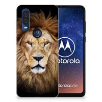Motorola One Vision | TPU Hoesje | Leeuw