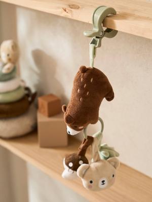 Speelgoed voor jonge kinderen met clip GREEN FOREST bruin