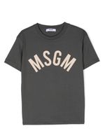 MSGM Kids t-shirt en coton à logo imprimé - Gris