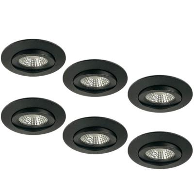 Set van 6 Inbouw Ledspot Praag, 5 Watt, IP44