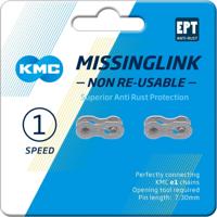 KMC missinglink e1/e8 ept, 3/32, 2 stuks, zilverkleurig