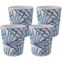 Kunststof/melamine drinkbeker met print - 4x - 9 x 11 cm - 440 ml - thumbnail