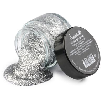 Superstar Glittergel voor lichaam/gezicht en haar - zilver - 15 ml