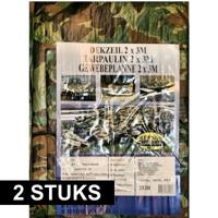 Benson Afdekzeil - 2x - camouflage groen - 2 x 3 meter - dekkleed / zeil