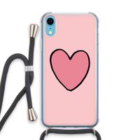 Hartje: iPhone XR Transparant Hoesje met koord