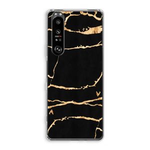 Gouden marmer: Sony Xperia 1 III Transparant Hoesje