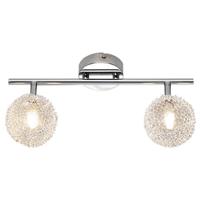 LED Plafondspot 2-Lichts G9 Fitting Rechthoek Chroom Aluminium