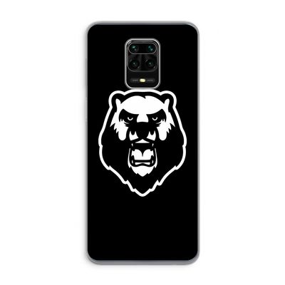 Angry Bear (black): Xiaomi Redmi Note 9 Pro Transparant Hoesje