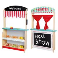 Joueco theater en winkel met accessoires, 2in1