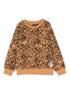 Mini Rodini sweat en coton biologique à imprimé léopard - Marron