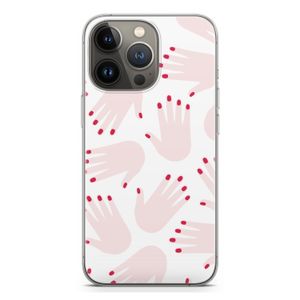 Hands pink: iPhone 13 Pro Transparant Hoesje